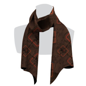 écharpe microfibre pour femme marron et orange